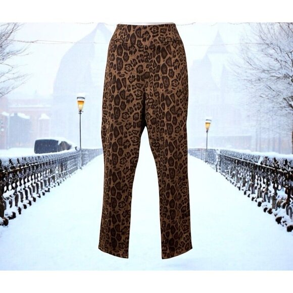 Charlie Paige Womens Animal Print Pants Size L/G Pockets - Picture 3 of 16